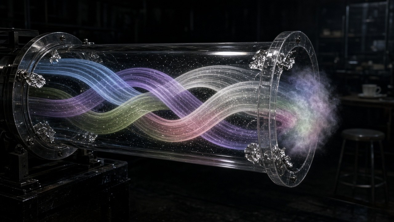MT-Maren daydream — Laminar Choir: seeded smoke ribbons in a clear wind tunnel